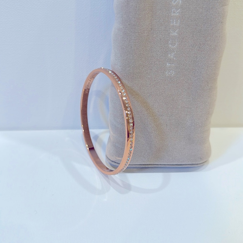 Kate Spade New York rose gold sparkle bangle. Perfect condition, no scratches
